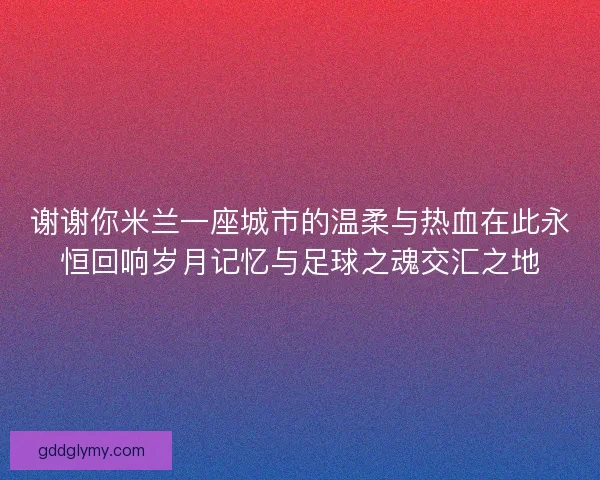 谢谢你米兰一座城市的温柔与热血在此永恒回响岁月记忆与足球之魂交汇之地