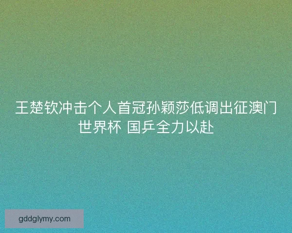 王楚钦冲击个人首冠孙颖莎低调出征澳门世界杯 国乒全力以赴